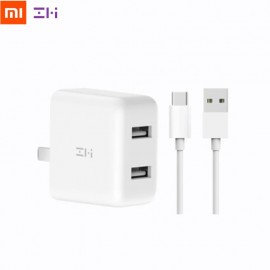 Xiaomi ZMI QC3.0 USB Dual Port Fast Charger Set + 1m Type-C Charging Cable Portable Wall Charger Adapter For Phone Tablet PC