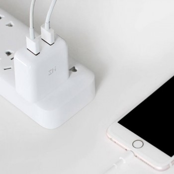 Xiaomi ZMI QC3.0 USB Dual Port Fast Charger Set + 1m Type-C Charging Cable Portable Wall Charger Adapter For Phone Tablet PC
