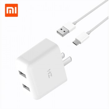 Xiaomi ZMI QC3.0 USB Dual Port Fast Charger Set + 1m Type-C Charging Cable Portable Wall Charger Adapter For Phone Tablet PC