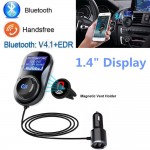 Bluetooth Hands-free FM Modulator Stereo Car MP3 Player Audio Adaptor FM Transmitter Support U Disk TF Dual USB Charger