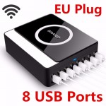 Desktop Charger 8 Ports USB Mobile Phone Accessories Wireless Travel Charger For CellPhone Multi Phones Charging Station EU