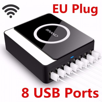 Desktop Charger 8 Ports USB Mobile Phone Accessories Wireless Travel Charger For CellPhone Multi Phones Charging Station EU