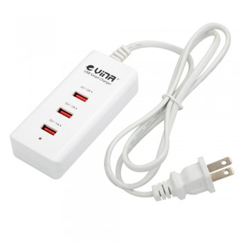 TUTUO UPS-006 Desktop Fast Charger Smart IC 3A 3-Port USB AC Power Adapter for iPhone 7 Samsung Galaxy S7 Xiaomi Mi3 (EU+US)