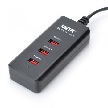 TUTUO UPS-006 Desktop Fast Charger Smart IC 3A 3-Port USB AC Power Adapter for iPhone 7 Samsung Galaxy S7 Xiaomi Mi3 (EU+US)