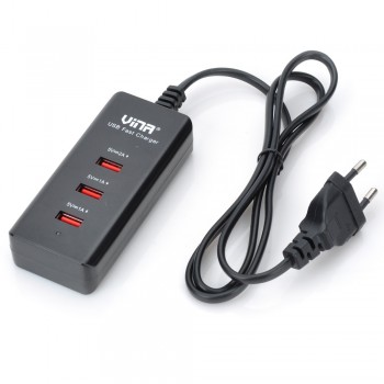TUTUO UPS-006 Desktop Fast Charger Smart IC 3A 3-Port USB AC Power Adapter for iPhone 7 Samsung Galaxy S7 Xiaomi Mi3 (EU+US)