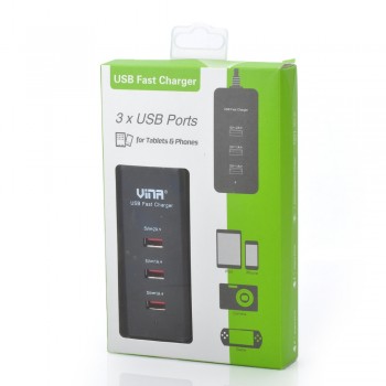 TUTUO UPS-006 Desktop Fast Charger Smart IC 3A 3-Port USB AC Power Adapter for iPhone 7 Samsung Galaxy S7 Xiaomi Mi3 (EU+US)