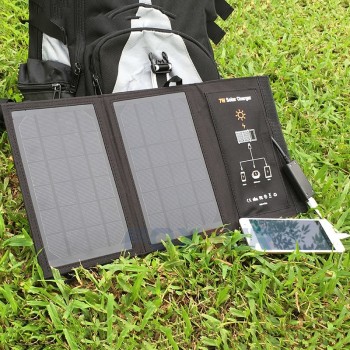 FOXSUR 5V 7W Outdoor Solar Charger Panel 5V 1.2A max. Foldable charger, Portable travel Charger,No mans land for cell phone PAD
