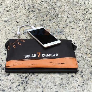 FOXSUR 5V 7W Outdoor Solar Charger Panel 5V 1.2A max. Foldable charger, Portable travel Charger,No mans land for cell phone PAD