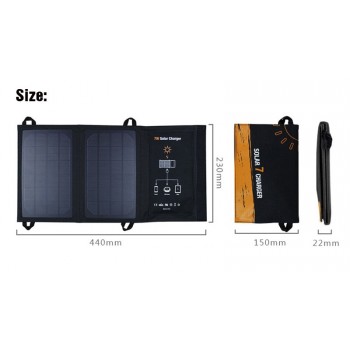 FOXSUR 5V 7W Outdoor Solar Charger Panel 5V 1.2A max. Foldable charger, Portable travel Charger,No mans land for cell phone PAD
