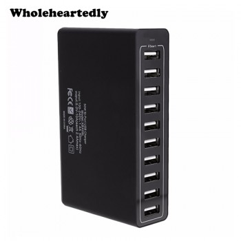 Hot Sale 10A 50W 10 Port USB Power Charging Hub PowerPort Multi-Port USB Charger EU US Standard Smart Multi Protect VoltageBoost