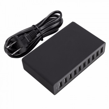 Hot Sale 10A 50W 10 Port USB Power Charging Hub PowerPort Multi-Port USB Charger EU US Standard Smart Multi Protect VoltageBoost