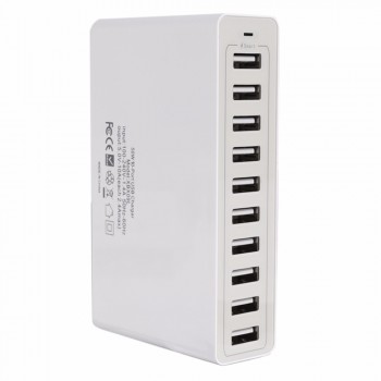 Hot Sale 10A 50W 10 Port USB Power Charging Hub PowerPort Multi-Port USB Charger EU US Standard Smart Multi Protect VoltageBoost