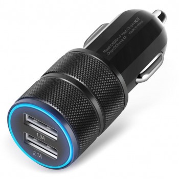 Superior Quality New Design 2.1A/24W 2-Port Smart USB Quick Charge Car Charger For iphone For Samsung AU30