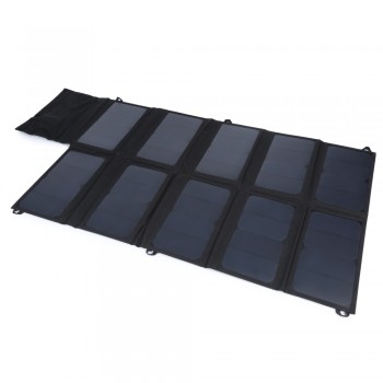 GBtiger 65W Solar Charger Solar Panel Waterproof Sunpower Charger Panel with Dual USB Port for Computer Iphone Android Samsung