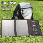 FOXSUR 5V 11W Solar folding bag Outdoor Solar Charger Panel 5V 1.85A Foldable charger, Portable Climbing Charger,For cell Phones