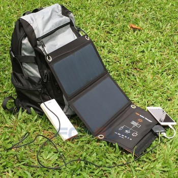 FOXSUR 5V 15W Solar folding bag Outdoor Solar Charger Panel 5V 2.5A Foldable charger, Portable Climbing Charger,For cell Phones