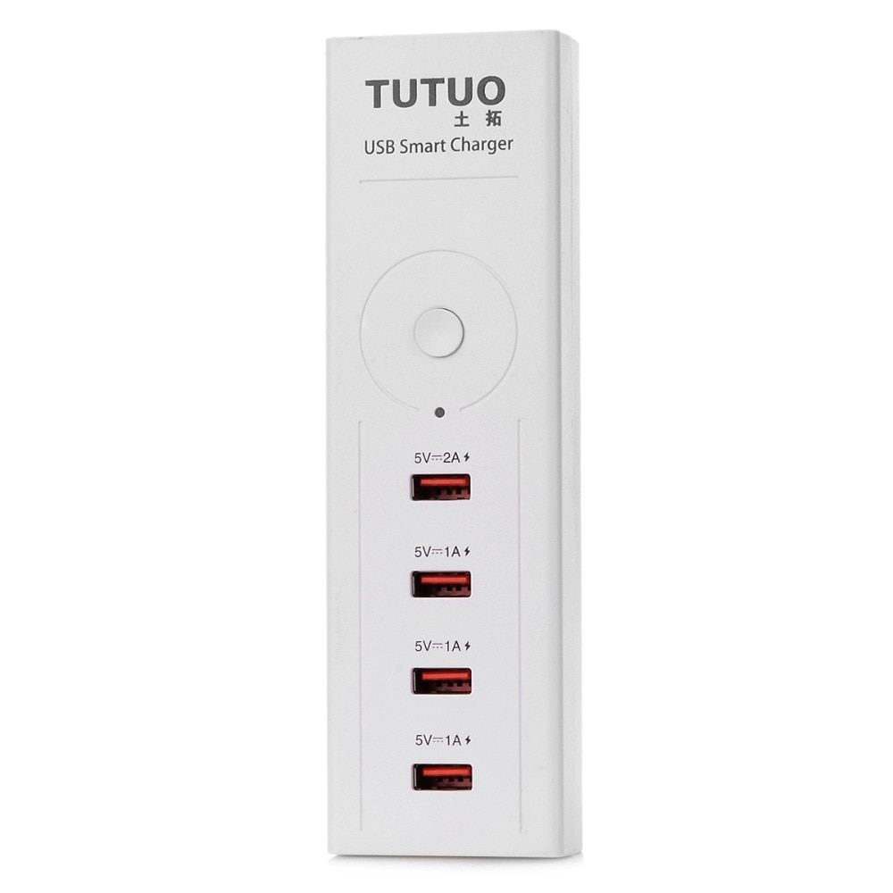 TUTUO UPS-004 USB Wall Charger Power Switch 4-Port Desktop Charging Station for iPhone 7/ Samsung Galaxy S7 / Xiaomi/ Power Bank