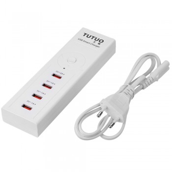 TUTUO UPS-004 USB Wall Charger Power Switch 4-Port Desktop Charging Station for iPhone 7/ Samsung Galaxy S7 / Xiaomi/ Power Bank