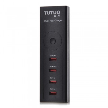 TUTUO UPS-004 USB Wall Charger Power Switch 4-Port Desktop Charging Station for iPhone 7/ Samsung Galaxy S7 / Xiaomi/ Power Bank