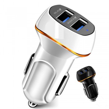 EPULA Double USB Car Quick Charger With LED Light 3.1A Adapter Cigarette Socket Lighter For Phone