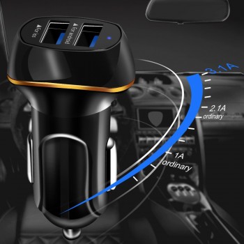 EPULA Double USB Car Quick Charger With LED Light 3.1A Adapter Cigarette Socket Lighter For Phone