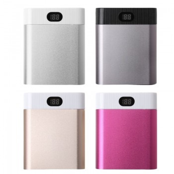 OOTDTY 2 USB Ports 4x 18650 DIY Portable Battery Holder LCD Display Power Bank Case Box