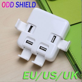 USB Fast Charger 5V 8A Mini Mobile Phone EU / UK / US Plug 4 Port Adapter ODD SHIELD for iPhone 5 6 ipad samsung for Xiaomi