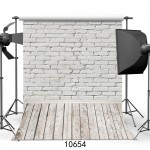 White Brick Wall Photography Backdrops Wooden Floor Backgrounds for Pet Toy Photo Studio Baby Shower Newborn Children Photophone