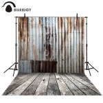 Alenjoy background photo studio rusted iron texture wood floor vintage backdrop photocall shoot prop photo sessions photographer
