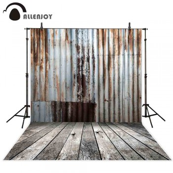 Alenjoy background photo studio rusted iron texture wood floor vintage backdrop photocall shoot prop photo sessions photographer