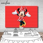 Sensfun Red Dance Minnie Photography Backdrop Polka Dots Girls Birthday Party Backgrounds For Photo Studio 7x5FT Vinyl Polyester