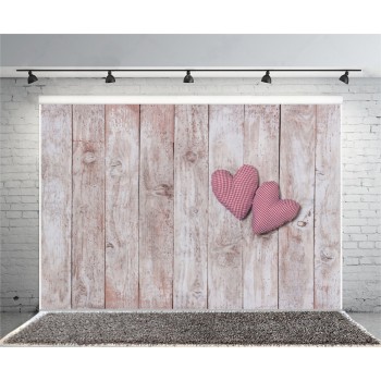 Laeacco Baby Newborn Wooden Board Heart-Shaped Puppet Photography Backgrounds Customized Photographic Backdrops For Photo Studio