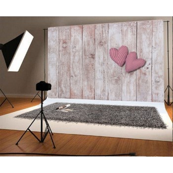Laeacco Baby Newborn Wooden Board Heart-Shaped Puppet Photography Backgrounds Customized Photographic Backdrops For Photo Studio