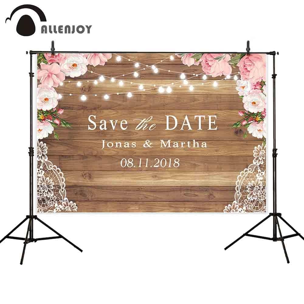 Allenjoy photography backdrop rustic wedding glitter wood flower party background custom photocall photobooth photo shoot prop