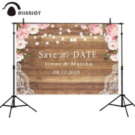Allenjoy photography backdrop rustic wedding glitter wood flower party background custom photocall photobooth photo shoot prop