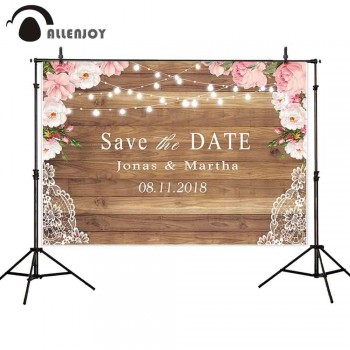 Allenjoy photography backdrop rustic wedding glitter wood flower party background custom photocall photobooth photo shoot prop