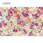 Laeacco Blossom Rose Flowers Wall Wedding Portrait Baby Photography Backgrounds Custom Photographic Backdrops For Photo Studio