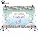 Allenjoy mermaid princess backdrop glitter fish scale seabed background photo studio girl party photocall photobooth custom