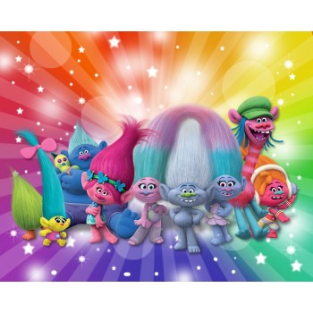 Cartoon Trolls Princess Poppy Photography Backdrop Children Birthday Party Backgrounds For Photo Studio Vinyl 7x5FT