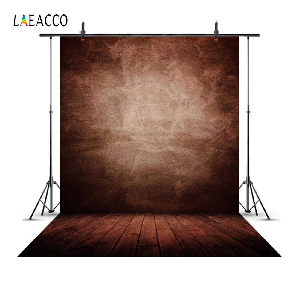 Laeacco Old Solid Gradient Color Wall Wooden Floor Photography Backgrounds Customized Photographic Backdrops For Photo Studio