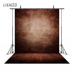 Laeacco Old Solid Gradient Color Wall Wooden Floor Photography Backgrounds Customized Photographic Backdrops For Photo Studio