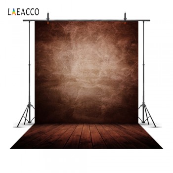 Laeacco Old Solid Gradient Color Wall Wooden Floor Photography Backgrounds Customized Photographic Backdrops For Photo Studio