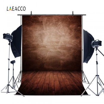 Laeacco Old Solid Gradient Color Wall Wooden Floor Photography Backgrounds Customized Photographic Backdrops For Photo Studio