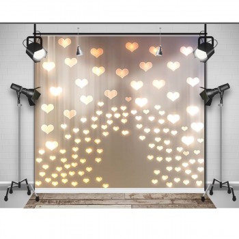 MEHOFOTO photo background golden hearts love lights wood Board for newborn backdrop wedding photography photo studio photocall