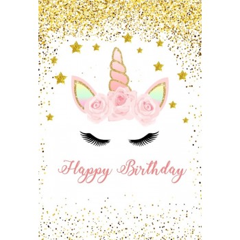 Laeacco Pretty Unicorn Glitters Pattern Birthday Baby Photography Backgrounds Customized Photographic Backdrops For Photo Studio