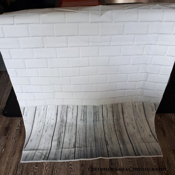 Laeacco Brick Wall Wooden Floor Portrait Newborn Baby Photography Backgrounds Customized Photographic Backdrops For Photo Studio