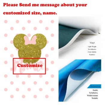 Minnie Mouse Backdrop Baby Birthday Party Banner Photography Background Pink Bow Wave Point Decoration Photobooth Custom