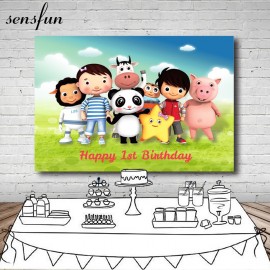 Sensfun Baby Shower 1st Birthday Party Backdrop Cartoon Little Baby Bum Backgrounds For Photo Studio 7x5FT Vinyl