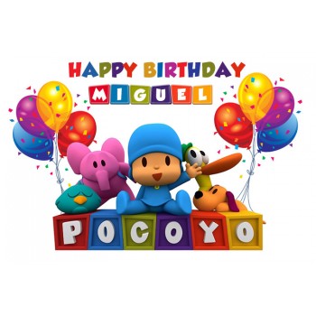 Sensfun Cartoon Pocoyo Birthday Party Backdrop For Photo Studio Colorful Balloon Photography Backdrop Photo Both 7x5FT Vinyl