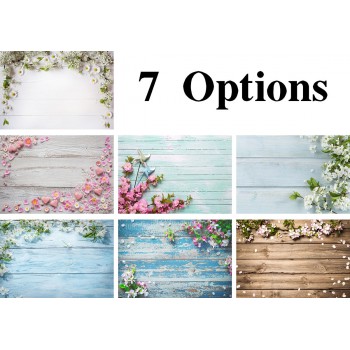 Vinyl Photography Background Vivid Color Floral Wood Floor Newborn Birthday Children Booth Backdrop for Photo Studio 7 Options